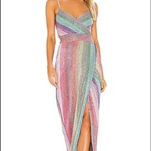 Saylor Meghan Sequin Rainbow Dress Midi Size Small
